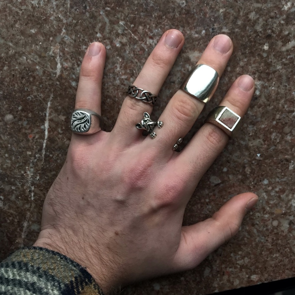 MEN’S SILVER 5 RING BUNDLE